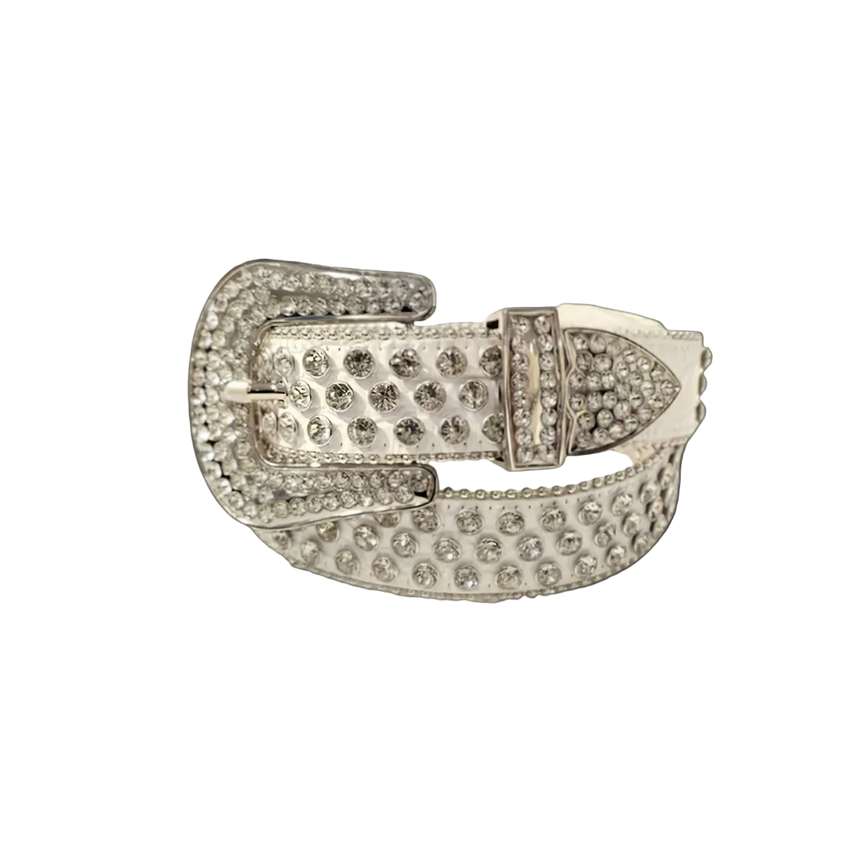 KOYA Diamond Belt in white — signature statement belt