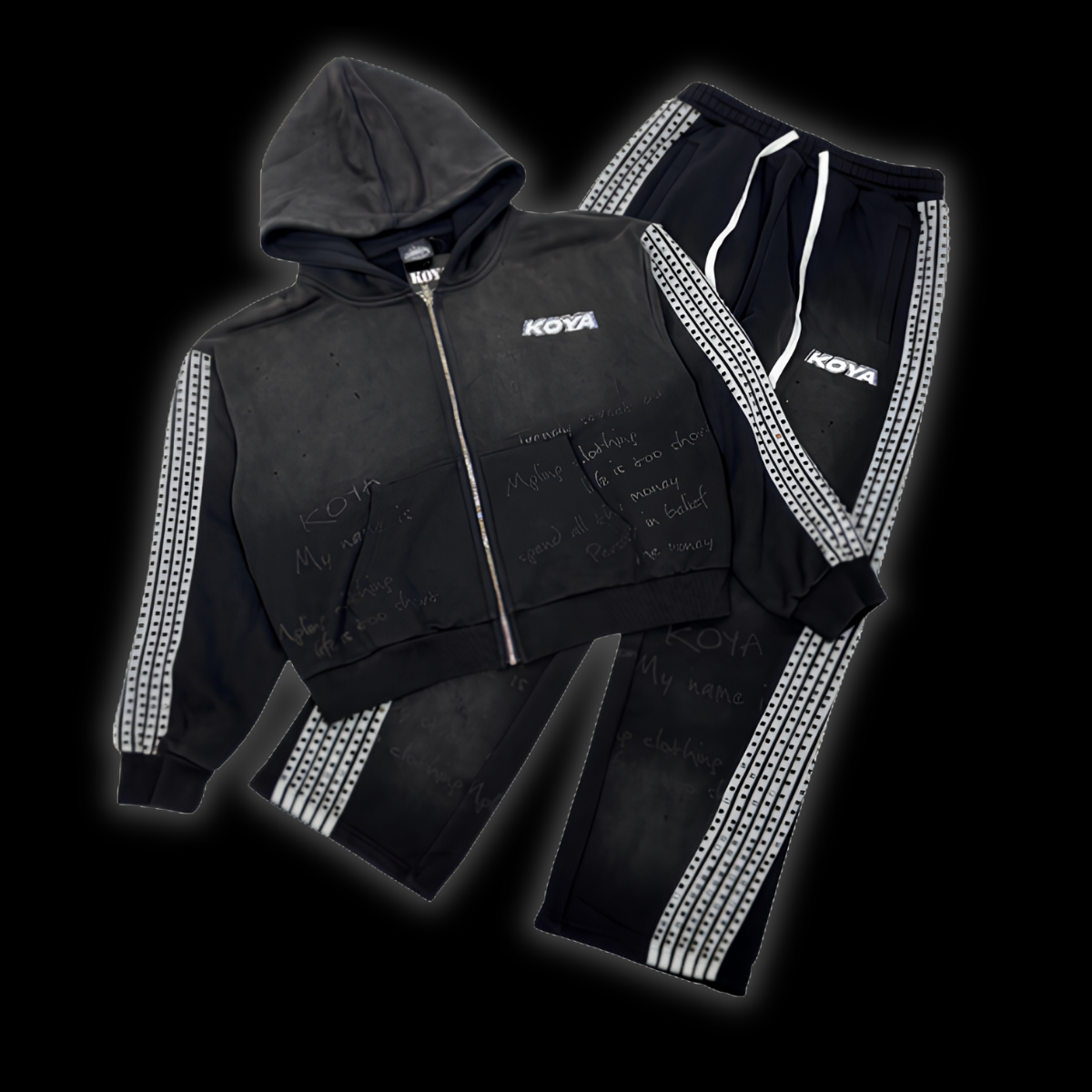 DIAMOND FLEECE SET 001 - [BLACK]