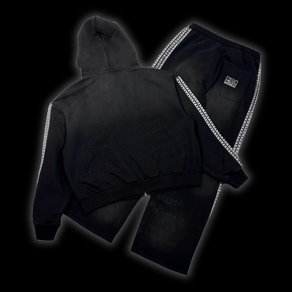 DIAMOND FLEECE SET 001 - [BLACK]