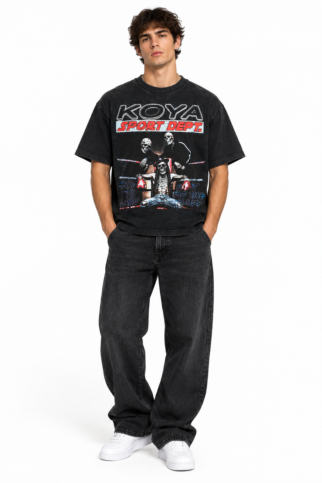 KOYA Glory Heavyweight Tee in black — 100% heavyweight cotton graphic tee