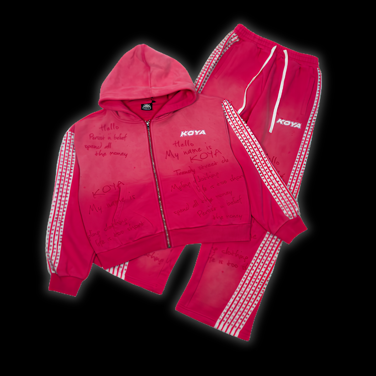 DIAMOND FLEECE SET 001 - [PINK]