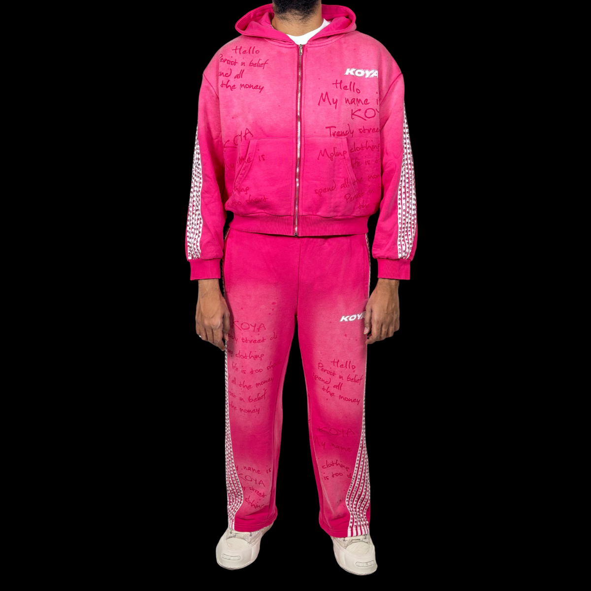 DIAMOND FLEECE SET 001 - [PINK]