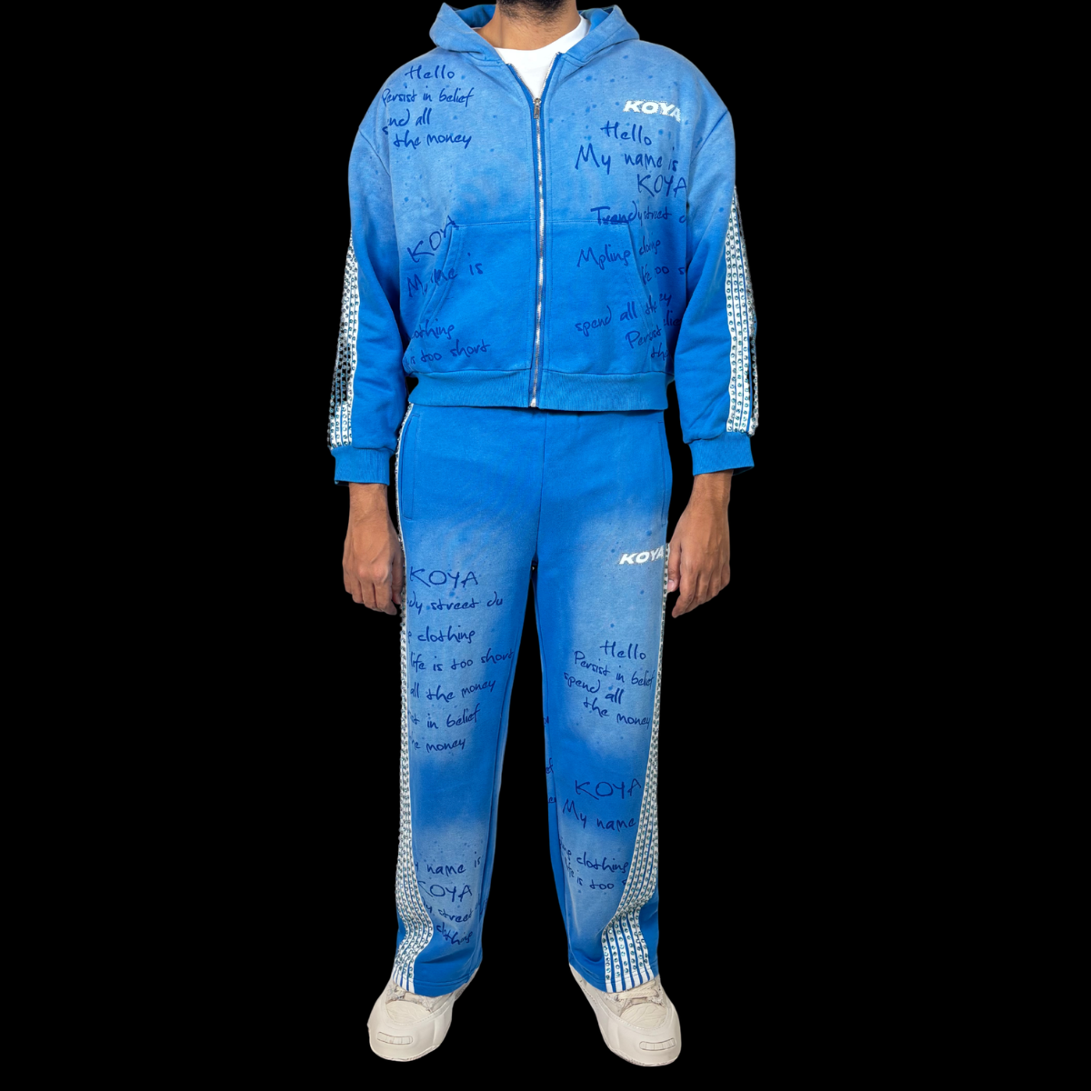 DIAMOND FLEECE SET 001 - [BLUE]